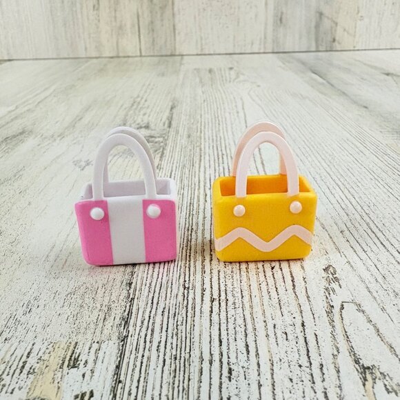 Bluey Lot of 2 Beach Bag Purse Chilli Yellow Pink for Mom Figure Playset Toy - Picture 1 of 10
